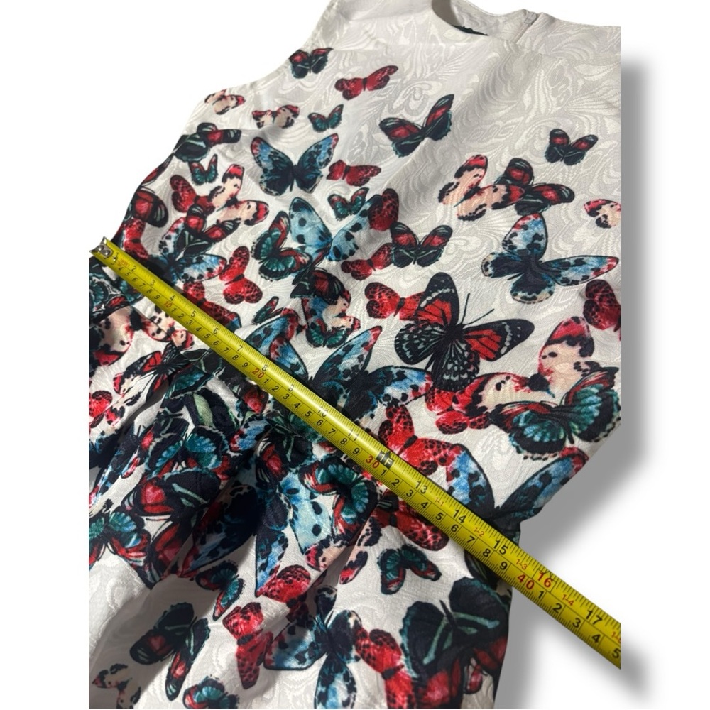 Just Cavalli NWT White with Blue/Red Butterfly Print Sleeveless Mini Dress - Picture 14 of 16
